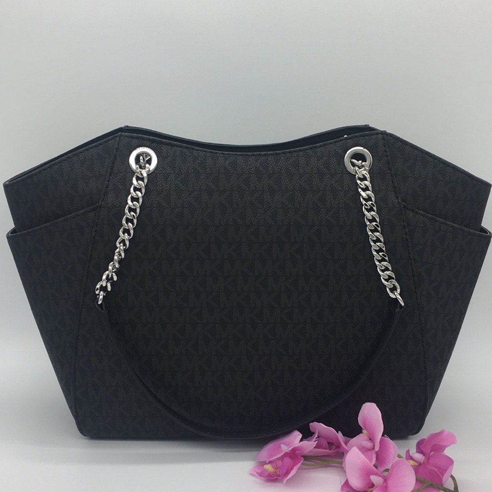 MICHAEL KORS LG CHAIN SHLDR TOTE BLACK - Picture 2 of 8